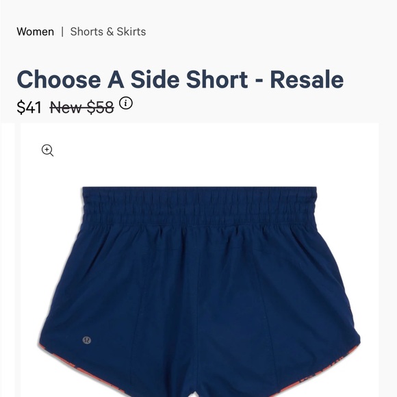 Lululemon Reversible Shorts Size 4 - Picture 5 of 5